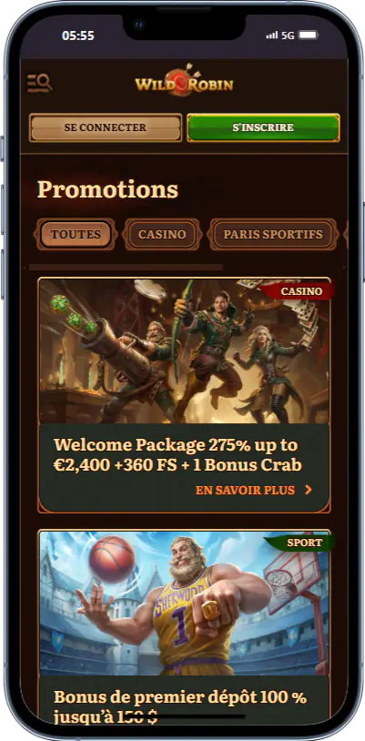 Bonus et Promotions Wild Robin Casino France