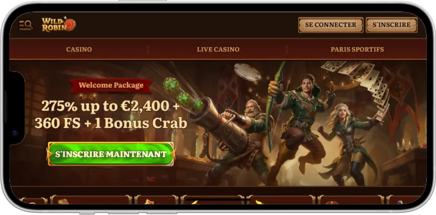 Version Mobile et Application Wild Robin Casino France