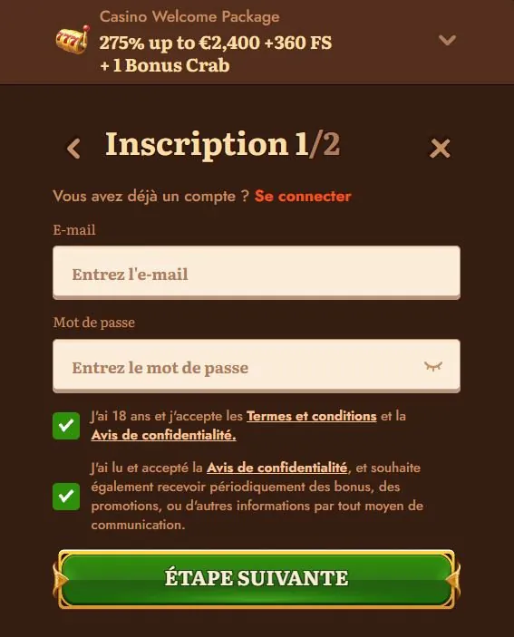 Comment s’Inscrire et se Connecter sur votre Compte Wild Robin Casino France?